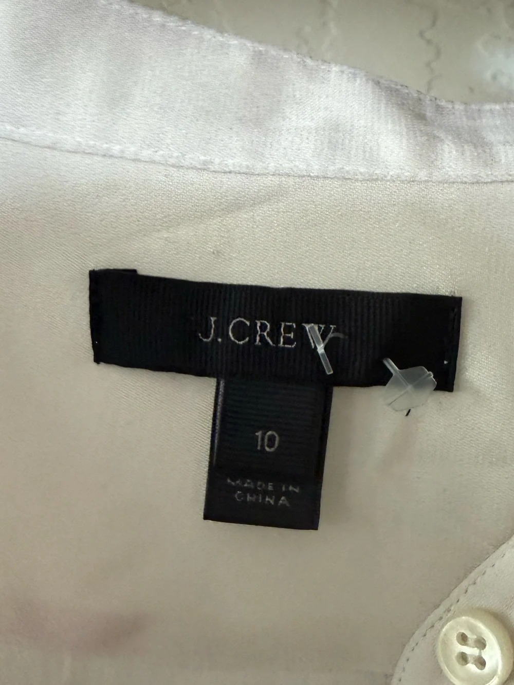 J crew|SILK Off White Long-Sleeve Ivory Button-Front Bodysuit•••Size 10,Drapey